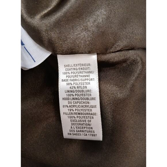 Old Navy Parka L Brown Coat Fur Trim Hood Warm Lined Winter Jacket Gorp Preppy - Picture 15 of 16